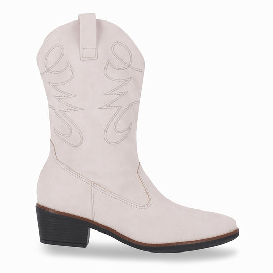 Bota vaquera para mujer con bordado, cómoda, ligera y adherente. Ideal para estilo (outfits) vaquero.