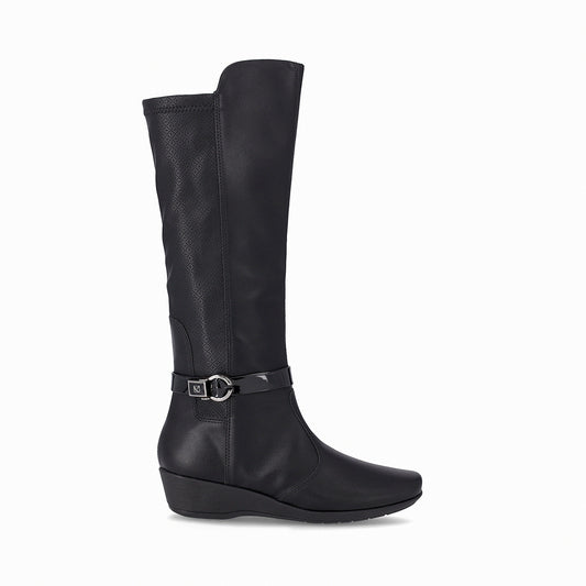 bota para mujer a la rodilla de tacón corrido. bota para mujer. bota alta para invierno. botas a la rodilla